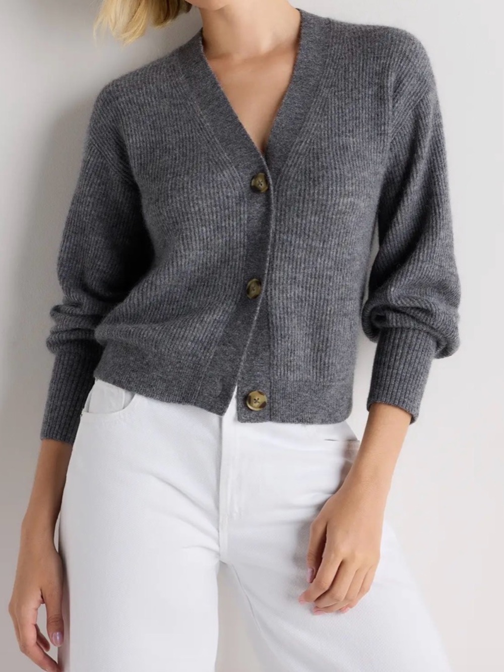 Quince Baby Alpaca-Wool Cropped Cardigan NWT - Picture 4 of 4